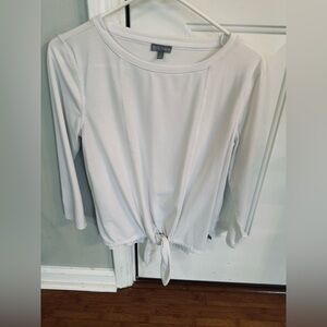 T by Talbots White Tie-Front Jersey